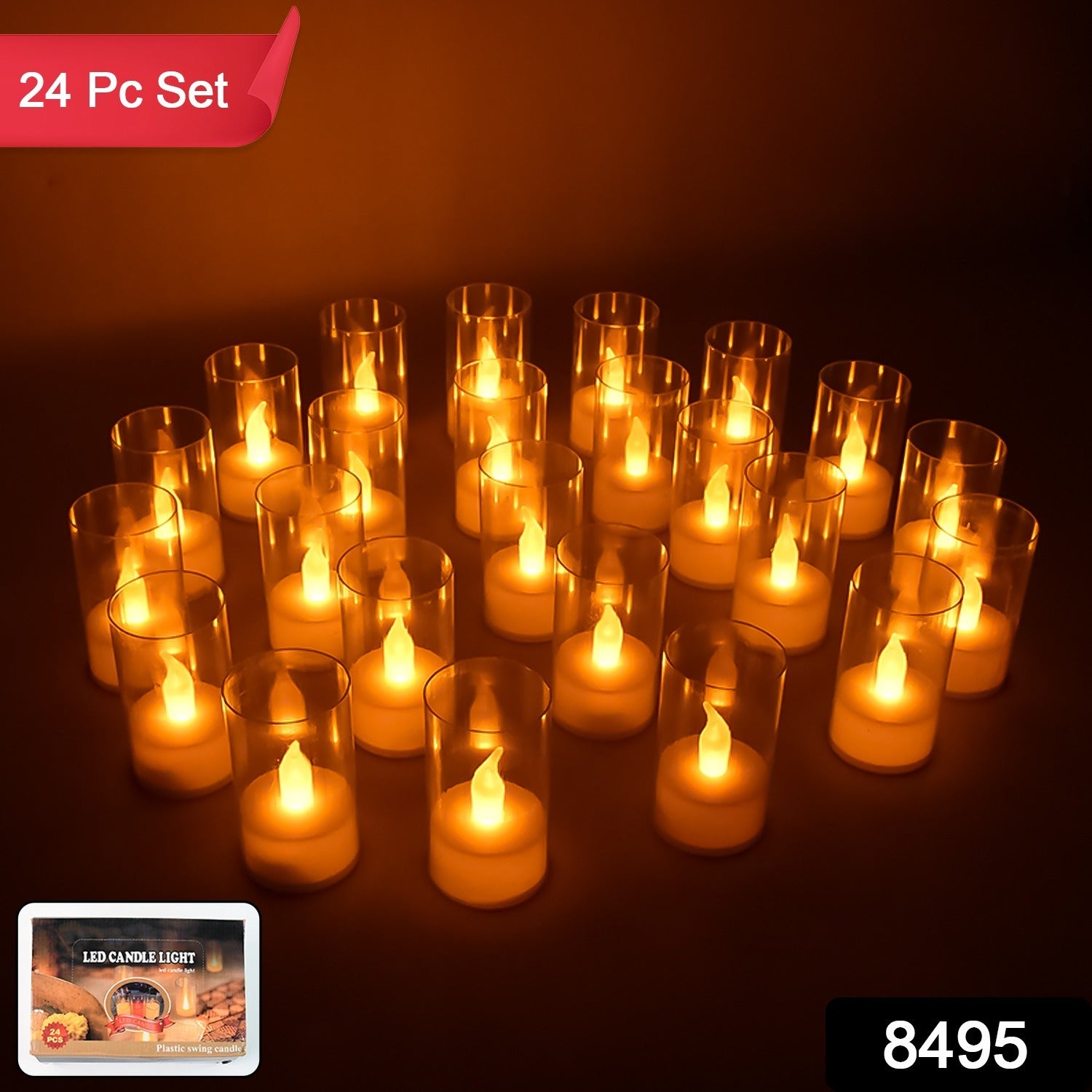 Flameless Candles With Transparent Plastic Covers Set Of 24 Pcs Led Flameless Candles With Transparent Plastic Covers Set Of 24 Pcs Led